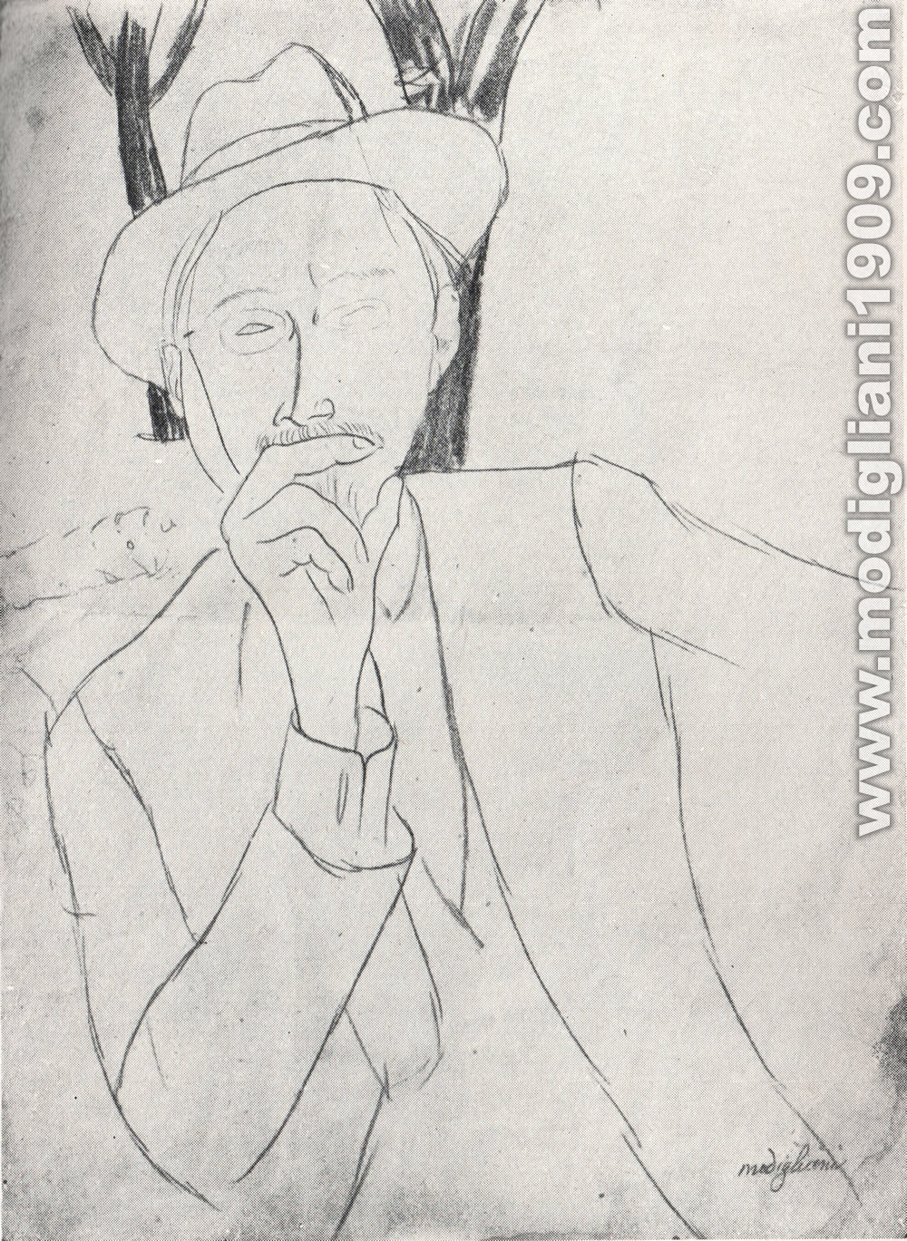 Amedeo Modigliani - Ritratto dello scrittore De Lada - 1919 - Parigi. Collezione Zborowski